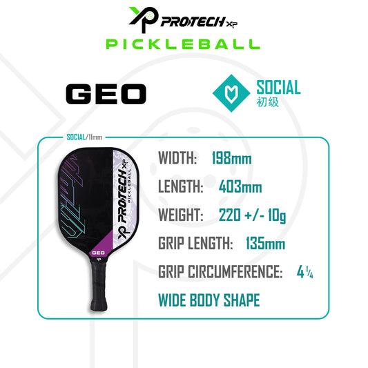 PROTECH XP GEO Pickleball Combo Set (2 Protech Pickleball Paddles/4 Balls/1 Cover)