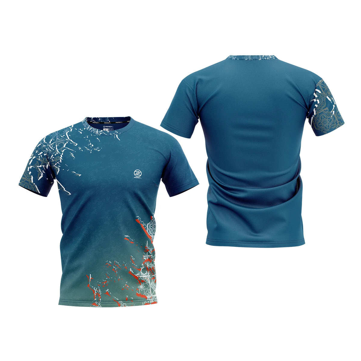 PROTECH RNZ10117M Dry Fit Badminton Unisex T-Shirt (Aqua Ocean)